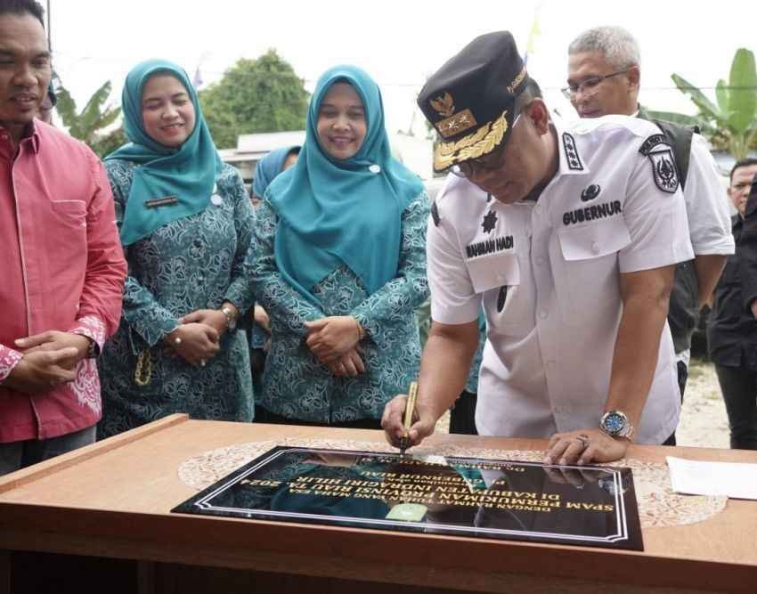 SPAM Sungai Salak Inhil Diresmikan, Warga Bersyukur Dapat Air Bersih